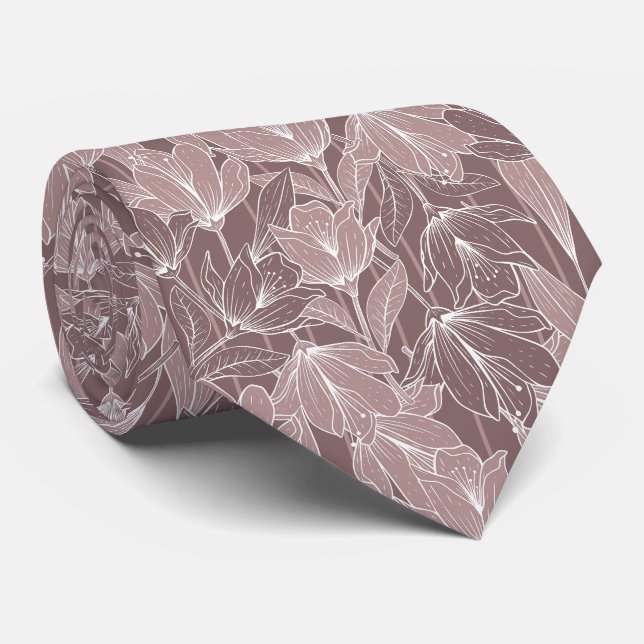 Beautiful Flower Garden Neck Tie (Rolled)