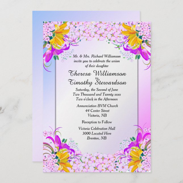 Beautiful Flower Garden Wedding Invitation (Front/Back)
