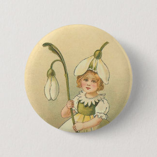 Beautiful Flower Girl Vintage Easter 2 Inch Round Button