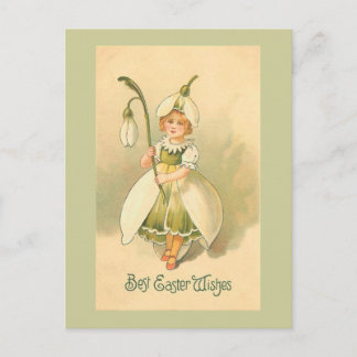 Beautiful Flower Girl Vintage Easter Holiday Postcard