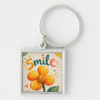beautiful flower key tag keychain