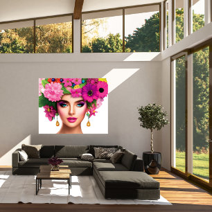 Beautiful Flower Lady Canvas Print