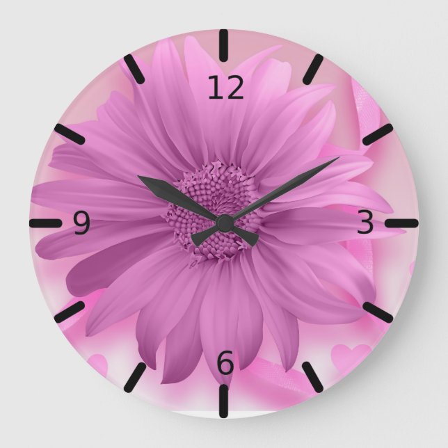 Beautiful Flower - Large Clock (Front)
