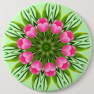 Beautiful Flower Mandala Design-79358 6 Inch Round Button