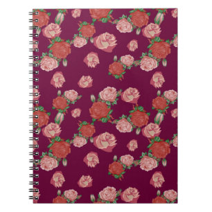 beautiful flower pattern notebook