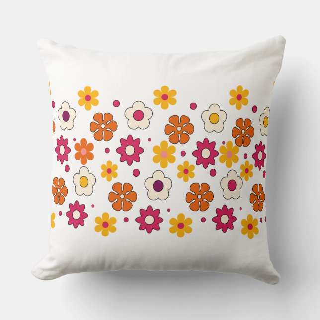 Beautiful flower pattern throw pillow (Front)