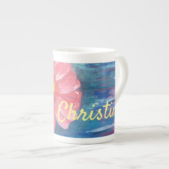 Beautiful Flower Personalized Bone China Mug (Front Right)