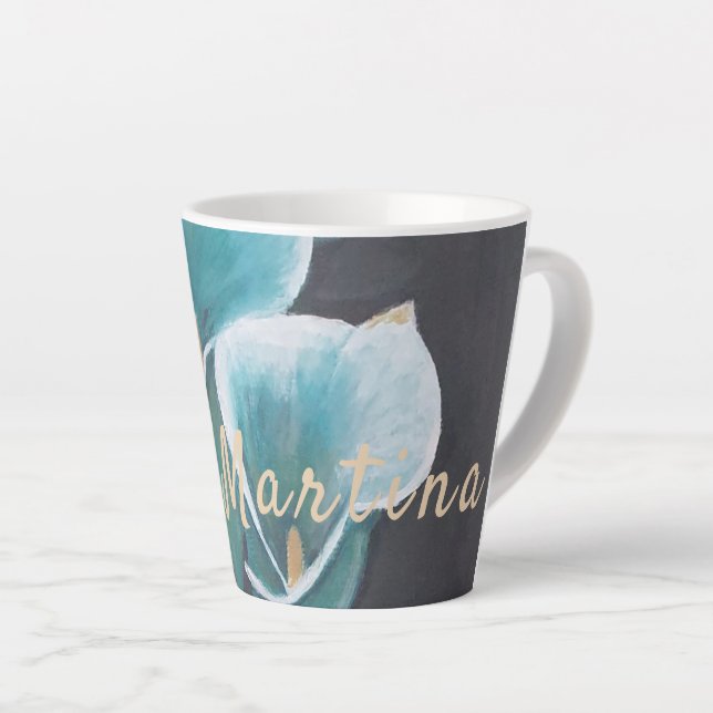 Beautiful Flower Personalized  Latte Mug (Right Angle)