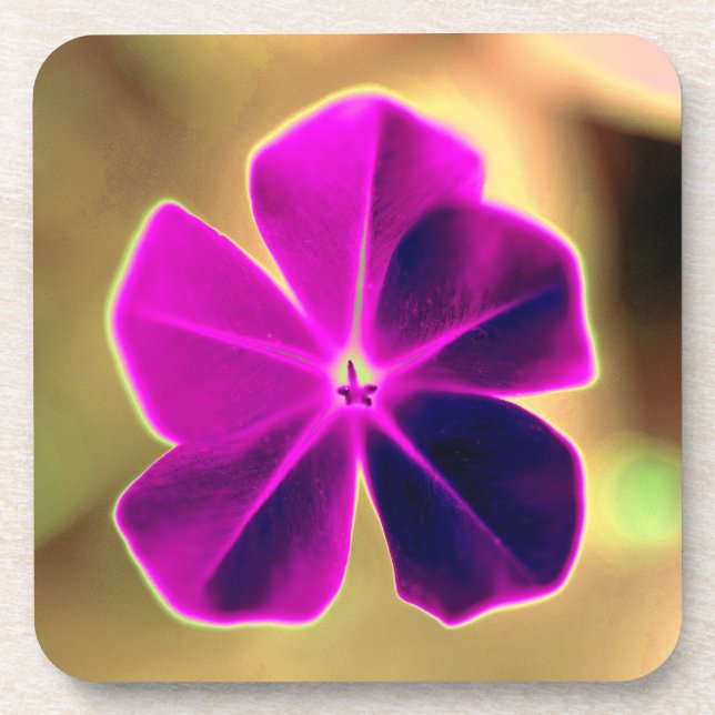 Beautiful Flower Print Hard plastic coaster (Front)