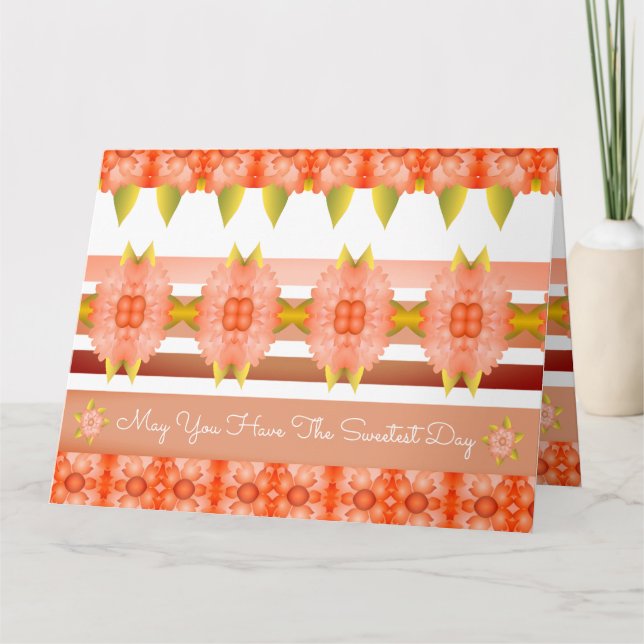 Beautiful Flowered Sister Birthday Card (Front)