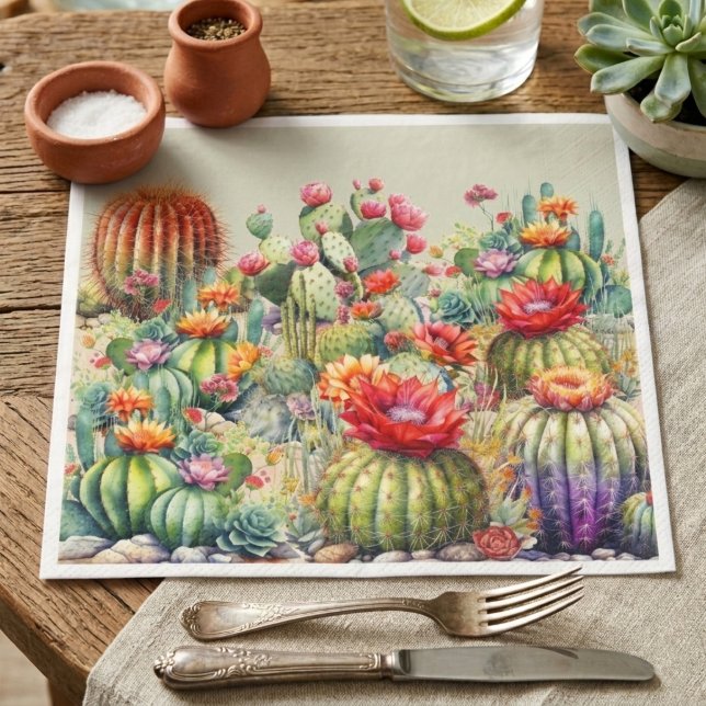 Beautiful Flowering Cacti  Napkin (Creator Uploaded)