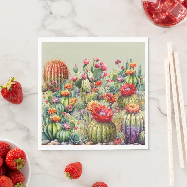 Beautiful Flowering Cacti  Napkin (Insitu)