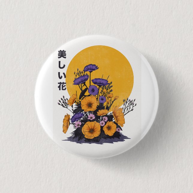 beautiful Flowers 1 Inch Round Button (Front)