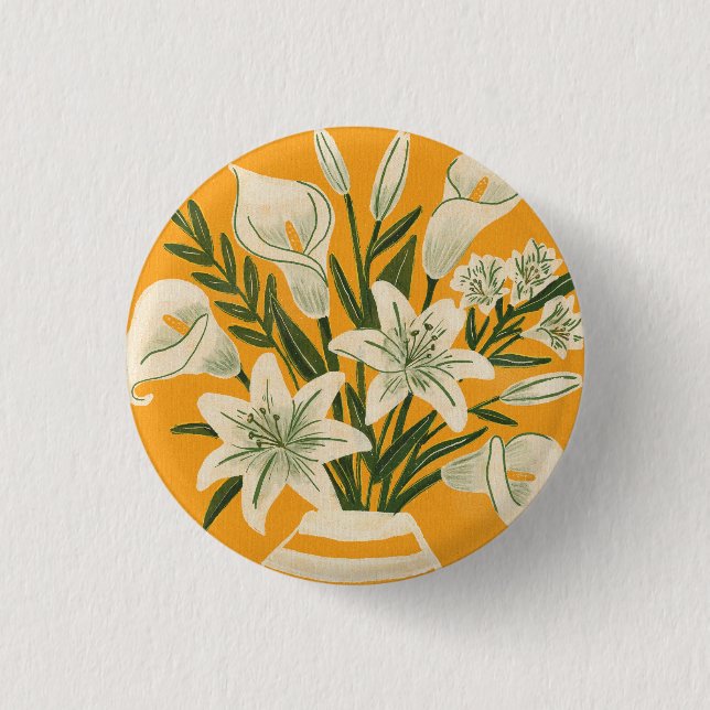 Beautiful Flowers 1 Inch Round Button (Front)