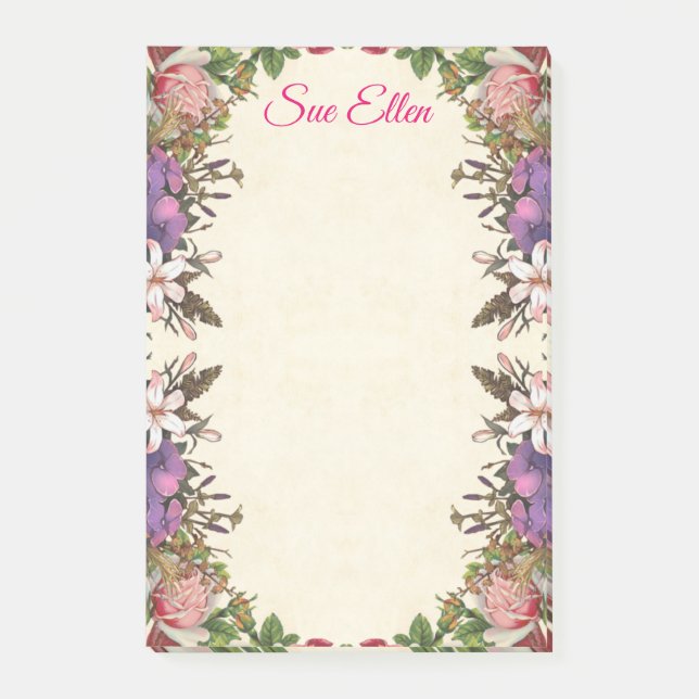 Beautiful Flowers 987 Post-It Notes (Front)