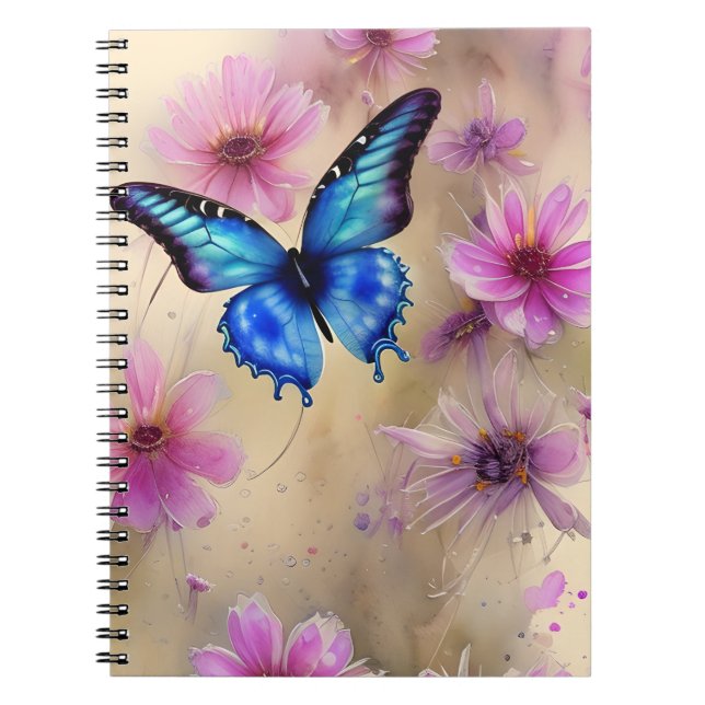 Beautiful Flowers and Butterfly  Notebook (Front)