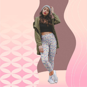 Beautiful Flowers and Envelopes Pattern Leggings