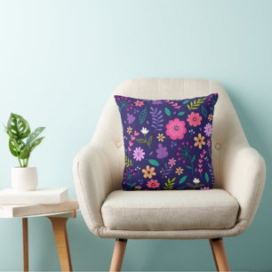 Beautiful Flowers And Leaf Modern  Throw Pillow
