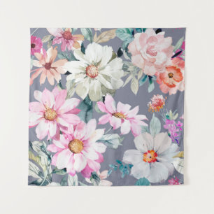 Beautiful flowers and leaves paintedart,flower,abs tapestry