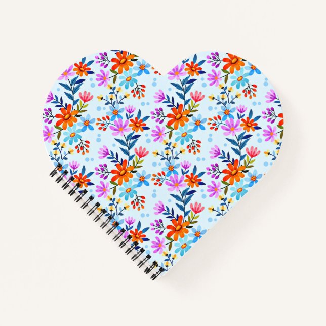 Beautiful Flowers And Leaves Pattern  Notebook (Front)