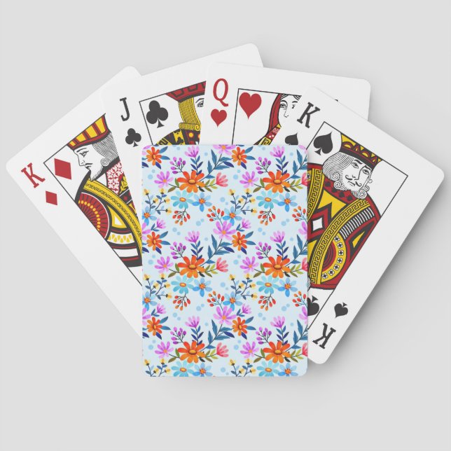 Beautiful Flowers And Leaves Pattern  Playing Cards (Back)