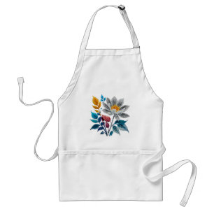 beautiful flowers and leaves standard apron