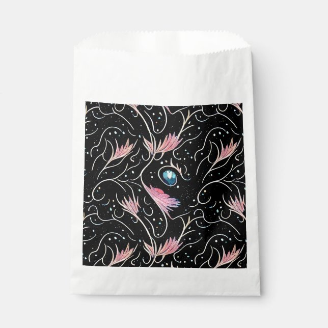Beautiful Flowers and Swirls Pattern Favour Bag (Front)