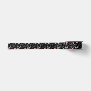Beautiful Flowers and Swirls Pattern Tote Bag Satin Ribbon