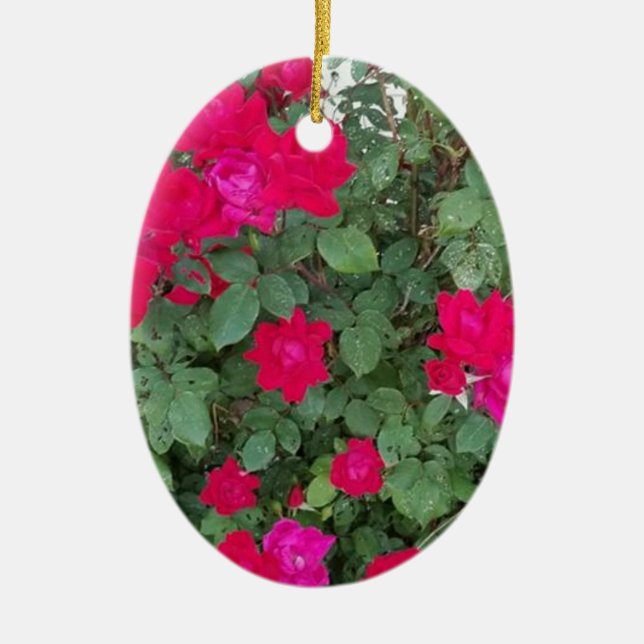 Beautiful Flowers Ceramic Ornament (Front)