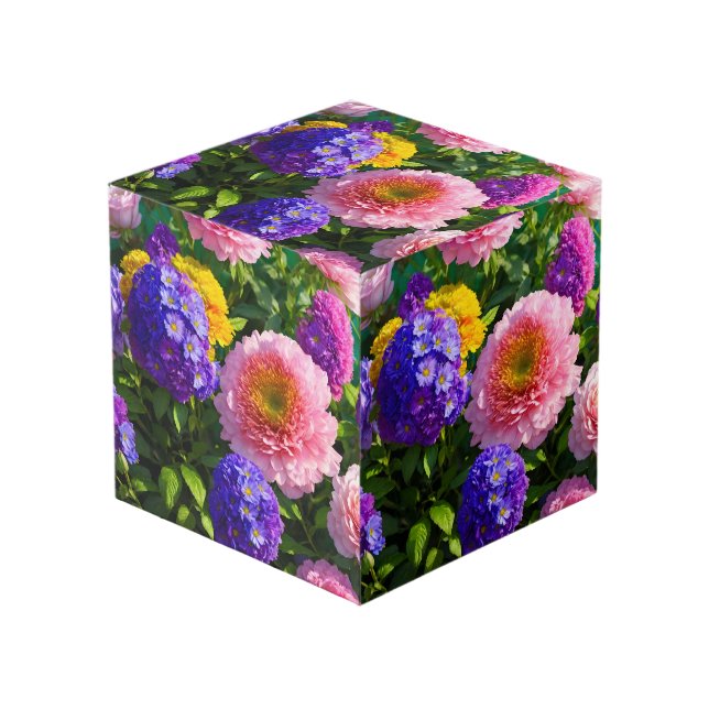 Beautiful Flowers  Cube (Front Angled)