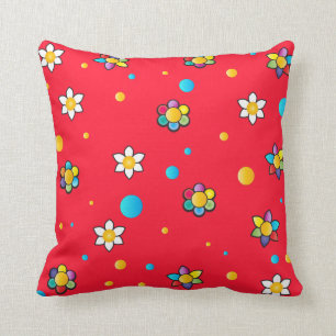 Beautiful flowers cute pattern for Kids Room Throw Pillow