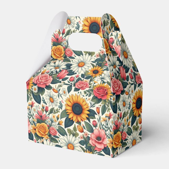Beautiful Flowers Favor Box (Front Side)