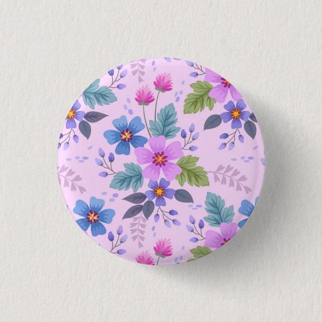 Beautiful Flowers Floral Pattern-36841 1 Inch Round Button (Front)