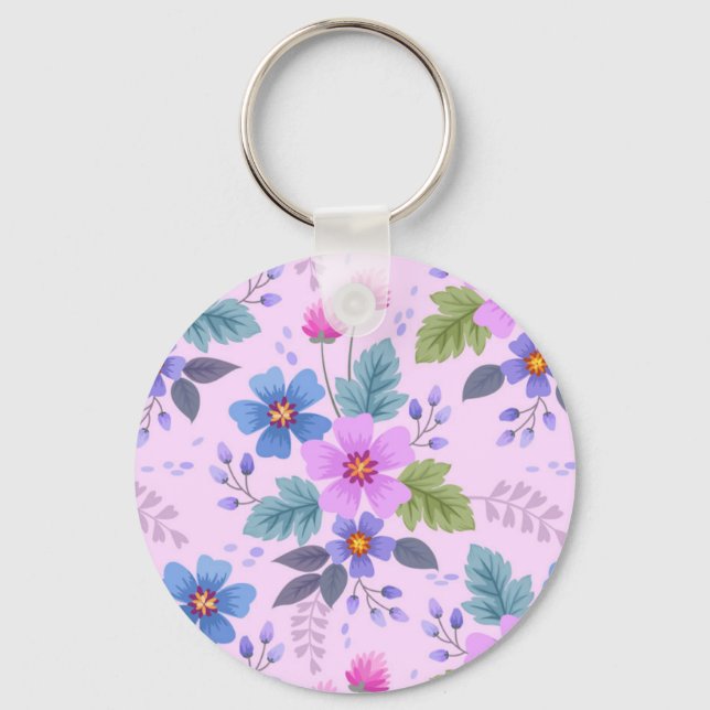 Beautiful Flowers Floral Pattern-36841 Keychain (Front)