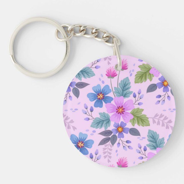 Beautiful Flowers Floral Pattern-36841 Keychain (Front)