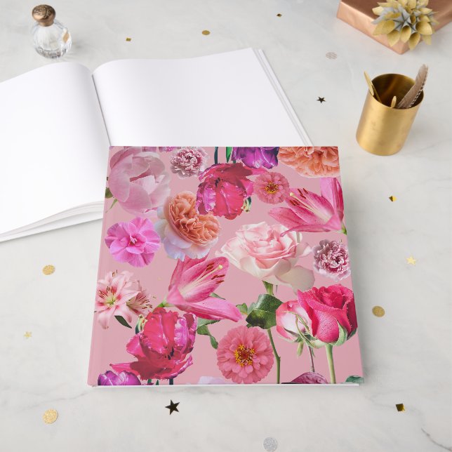 Beautiful flowers guest book (Front Open)