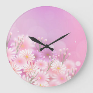 beautiful flowers large clock