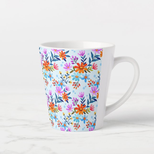 Beautiful Flowers Leaves Pattern-6587 Latte Mug (Right)