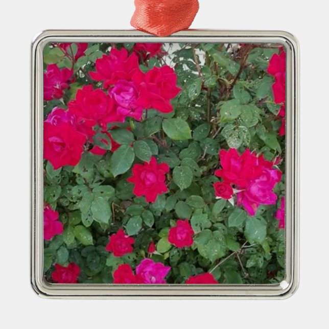 Beautiful Flowers Metal Ornament (Front)