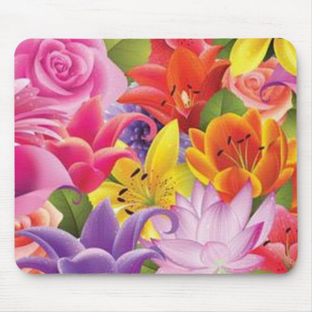 Beautiful Flowers Mouse Mat (Front)