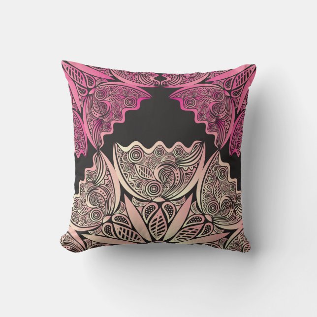 Beautiful flowers nature pattern background Vintag Throw Pillow (Front)