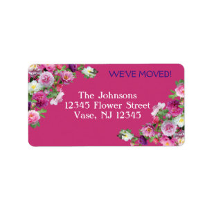 Beautiful Flowers New Address Labels