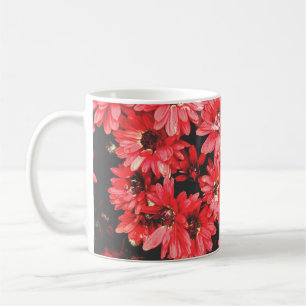 beautiful flowers of red colour, flower pattern, b coffee mug