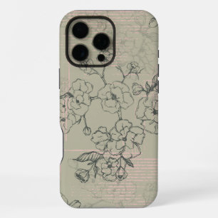 Beautiful Flowers Pattern Japanese cherry blossom  iPhone 16 Pro Max Case