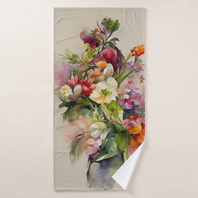 Beautiful Flowers Paul De Longpre Look Bath Towel Set (Bath Towel)