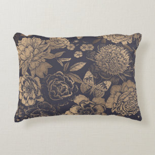 Beautiful flowers peonies, roses and butterflies. accent pillow