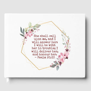 Beautiful Flowers Psalm 91 Birthday Guest Book