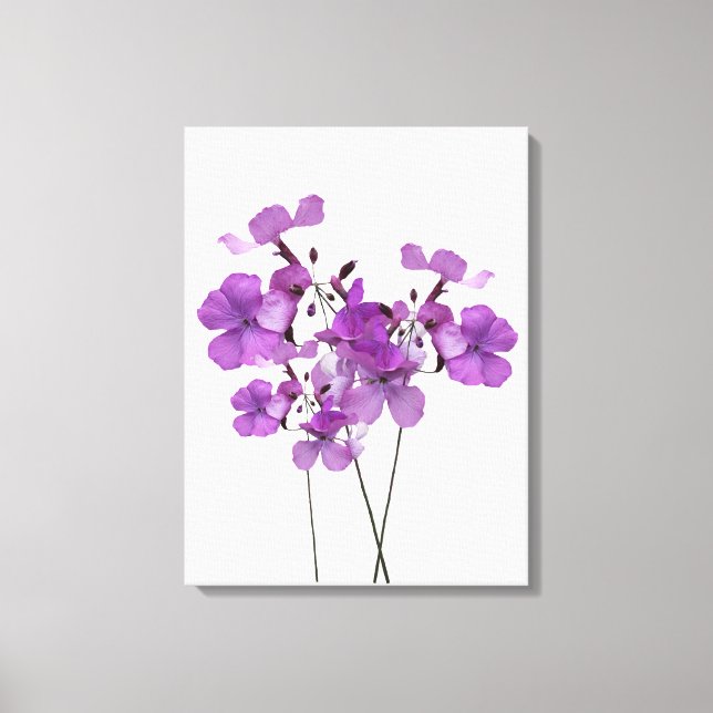 Beautiful flowers purple simple modern fine art canvas print (Front)