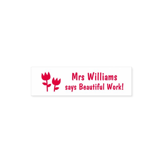 Beautiful Flowers, Teacher Encouragement For Kids Self-inking Stamp (Design)