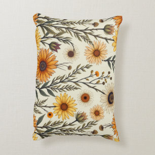 Beautiful flowers that resemble fall accent pillow